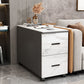Contemporary 1-Door 2-Drawer Side Table with Casters - 24.4" H Clearhalo 'Coffee & Accent Tables' 'End & Side Tables' 'end_side_tables' 'furn' 'furn_end_side_tables' 'Furniture' 'Living Room Furniture' 1200x1200_08e1e46f-b472-474a-9bdc-e798d1f5abc9