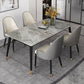 Modern Dining Table Black Frame Stone Dining Table for Dinner Room Clearhalo 'Dining Tables & Seating' 'Dining Tables' 'dining_table' 'furn' 'furn_dining_table' 'Furniture' 'Kitchen & Dining Furniture' 1200x1200_08e21955-87d1-48fc-afa8-ce52641b89de