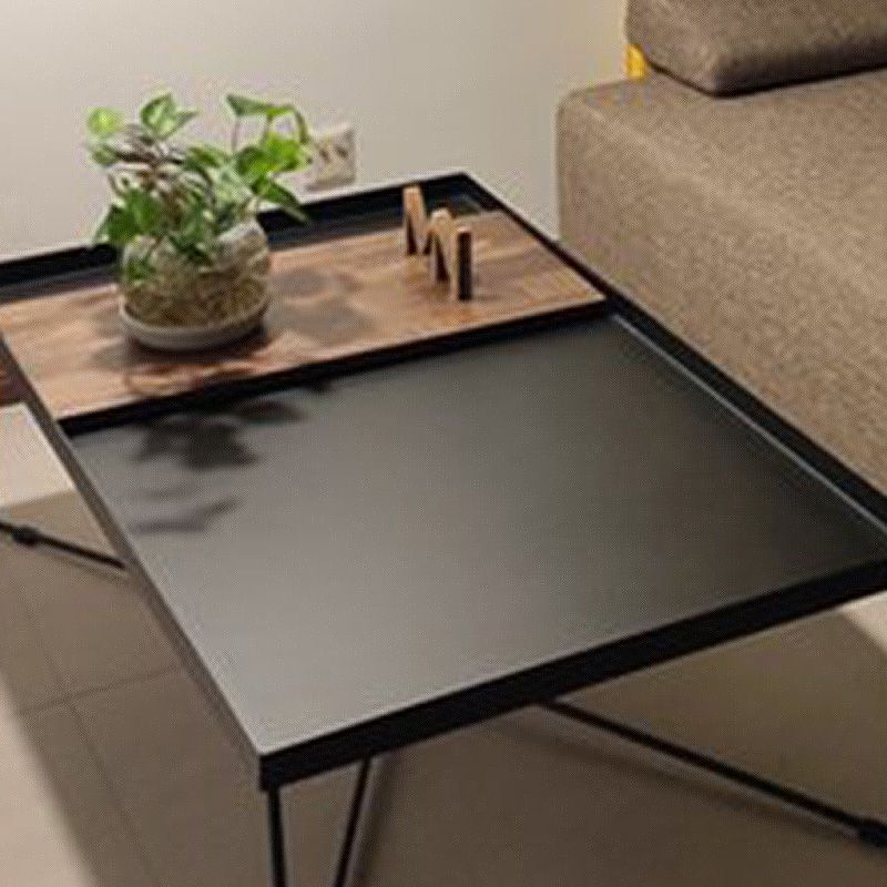 Modern Style Cross Table Base Wrought Iron Black Square & Rectangular Coffee Table Clearhalo 'Coffee & Accent Tables' 'Coffee Tables' 'coffee_tables' 'furn' 'furn_coffee_tables' 'Furniture' 'furniture_coffee_tables' 'Living Room Furniture' 1200x1200_08e36905-b726-4f5b-bae3-25671bf67e02