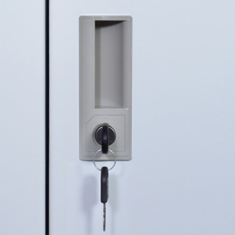 Armoire contemporaine non conservatrice avec portes à charnière armoire de rangement en métal blanc et marron