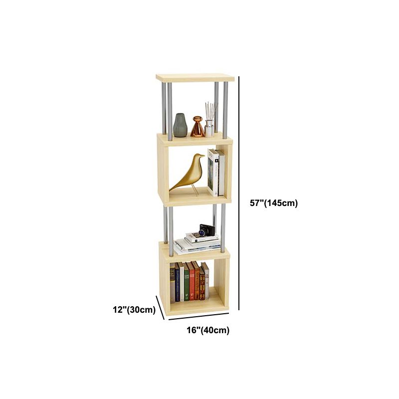 11.81" Wide Engineered Wood Geometric Bookcase Contemporary Metal and Wood Bookcase Clearhalo 'Bookcases' 'furn' 'furn_bookcases' 'Furniture' 'Office Furniture' 1200x1200_08e61aeb-e513-4e4b-92be-d5181260224a