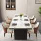 Traditional Luxury Dining Table Rectangle Sintered Stone Double Pedestal Table with Black Base Clearhalo ' dining_table' 'Dining Tables & Seating' 'Dining Tables' 'furn' 'furn_dining_table' 'Furniture' 'furniture_dining_table' 'Kitchen & Dining Furniture' 'kitchen&dining_furn' 'kitchen' 'kitchen_dining_table' 1200x1200_08e7a815-0599-418b-a71e-2b3ac9d8af1d