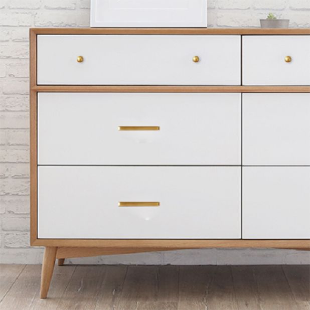 Pine Solid Wood Sideboard Table Modern Antique Finish 6-drawer Dining Server Clearhalo 'buffet_sideboard' 'Buffets & Sideboards' 'furn' 'furn_buffet_sideboard' 'Furniture' 'Kitchen & Dining Furniture' 1200x1200_08e7b402-7257-4d88-a1f9-dc2d4bc07918