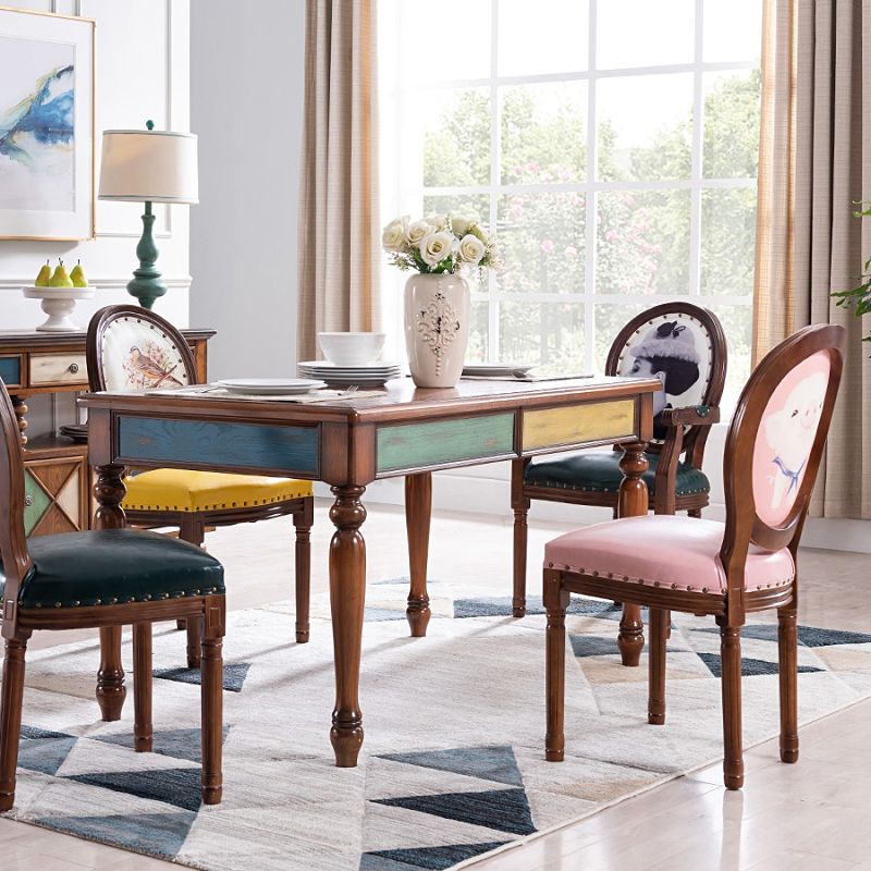 Mid-Century Rectangle Dining Site Table Solid Wood Table,55"L x 31.5"W x 29.5"H Clearhalo ' dining_table' 'Dining Tables & Seating' 'Dining Tables' 'furn' 'furn_dining_table' 'Furniture' 'furniture_dining_table' 'Kitchen & Dining Furniture' 'kitchen&dining_furn' 'kitchen' 'kitchen_dining_table' 1200x1200_08e8aa0f-2bd6-47db-8f42-d2af62e468b8