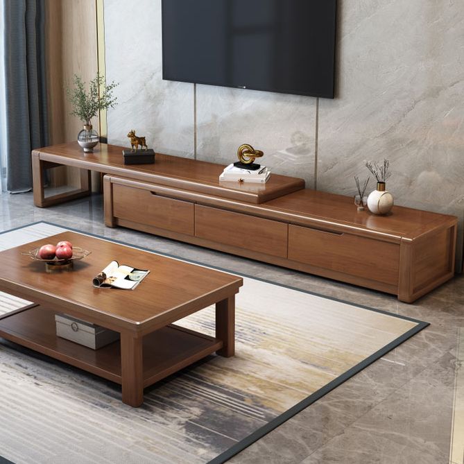 13.78"H TV Stand Traditional Style Solid Wood TV Console with 3 Drawers