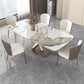 Metal Contemporary Rectangle Dining Table Sintered Stone Dining Table with Pedestal Base Clearhalo ' dining_table' 'Dining Tables & Seating' 'Dining Tables' 'furn' 'furn_dining_table' 'Furniture' 'furniture_dining_table' 'Kitchen & Dining Furniture' 'kitchen&dining_furn' 'kitchen' 'kitchen_dining_table' 1200x1200_08ed8283-09ef-4d3e-a422-000e8e597dfa