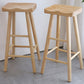 Modern Armless Solid Wood Bar Stool Indoor Backless Contoured Seat Stool
