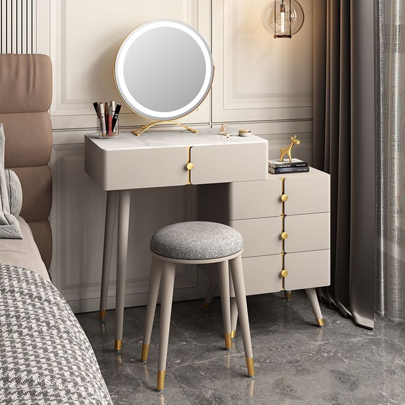 4 cassetti Vanity Set con tavolo da toeletta in pietra glam di feci