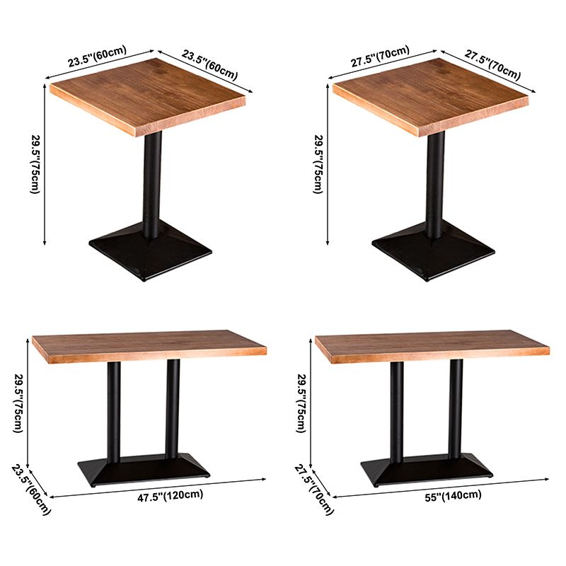 Solid Wood Industrial Style Dining Table Brown Table with Black Frame for Dinning Room Clearhalo ' dining_table' 'Dining Tables & Seating' 'Dining Tables' 'furn' 'furn_dining_table' 'Furniture' 'furniture_dining_table' 'Kitchen & Dining Furniture' 'kitchen&dining_furn' 'kitchen' 'kitchen_dining_table' 1200x1200_08ee8063-6519-4fcb-9603-a309d165d873