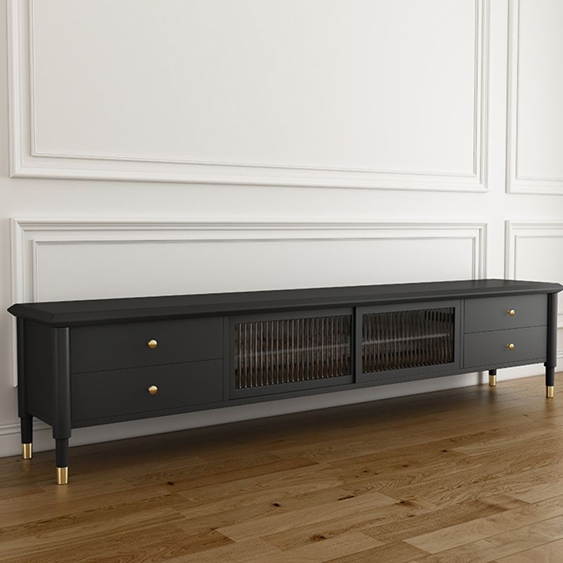 Console multimediale nera industriale 19,6 "Altezza console multimediale in legno