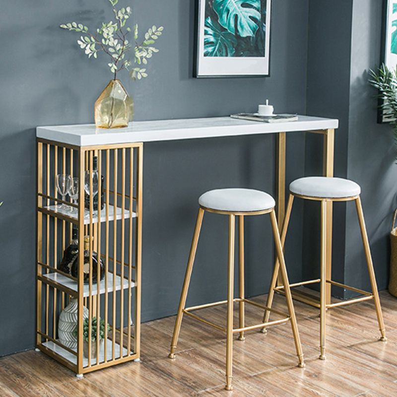 Glam Style Rectangle Counter Table 44-inch Height Solid Wood Top Bar Table Clearhalo 'Bar Furniture' 'Bar Tables' 'bar_tables' 'furn' 'furn_bar_tables' 'Furniture' 'furniture_bar_tables' 'Kitchen & Dining Furniture' 1200x1200_08f035ec-7cc3-435c-860a-50ab58461877