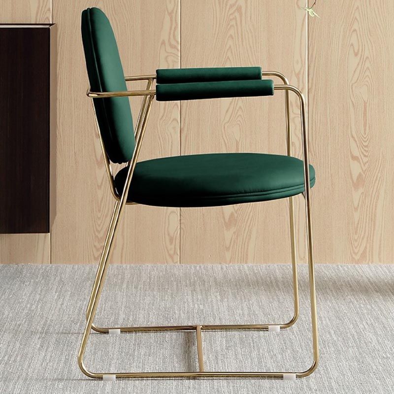 King Louis Back Dining Arm Chair Leather Upholstered Dining Chair