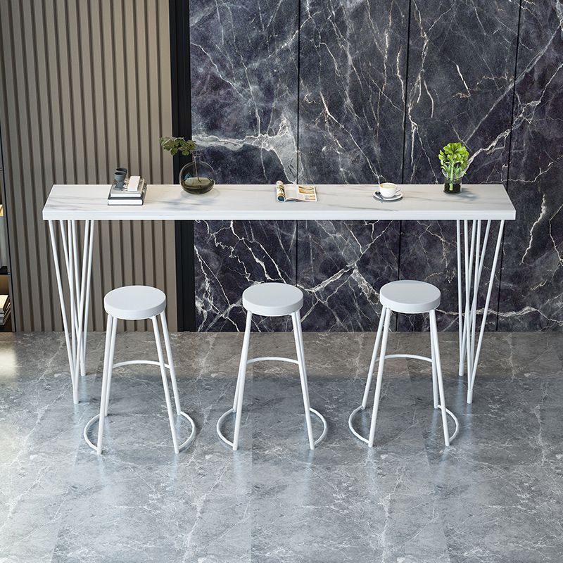 Stone Top Bistro Table Modern Style Bistro Bar Table with Four Legs Clearhalo 'Bar Furniture' 'Bar Tables' 'bar_tables' 'furn' 'furn_bar_tables' 'Furniture' 'Kitchen & Dining Furniture' 1200x1200_08f24c1e-b165-40c3-8814-8b731644ffb4