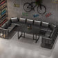 Industrial Sintered Stone Dinner Room Kitchen Table Black Sled Table for Dining Room Clearhalo ' dining_table' 'Dining Tables & Seating' 'Dining Tables' 'furn' 'furn_dining_table' 'Furniture' 'furniture_dining_table' 'Kitchen & Dining Furniture' 'kitchen&dining_furn' 'kitchen' 'kitchen_dining_table' 1200x1200_08f2f103-1b2f-4a5c-91b9-6877a05685c2
