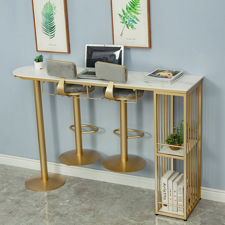 Glam Oval Bar Pub Table Set 1/3 Pieces Stone Top Bar Stool and Table Set Clearhalo 'Bar Furniture' 'furn' 'furn_home_bar_bar_sets' 'Furniture' 'Home Bars & Bar Sets' 'home_bar_bar_sets' 'Kitchen & Dining Furniture' 1200x1200_08f32f52-6a53-4763-9c4c-8973e611d8c5