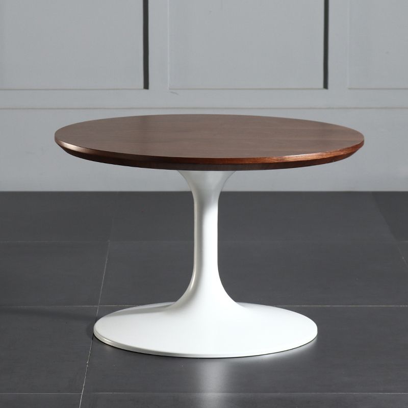 Tulip Metal Square Side Table Wood-based Panel Light Luxury Atmosphere Log Color Pattern