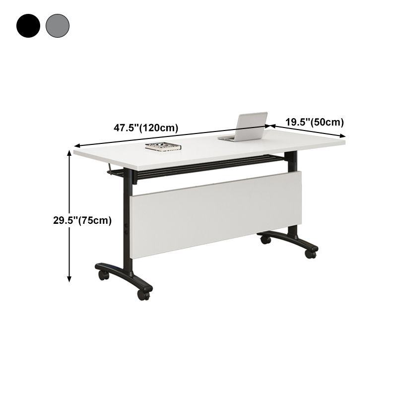 Rectangular Writing Desk Metal Base with Caster Wheel Desk for Office Clearhalo 'Furniture' 'furniture_office_desk' 'Office Desks' 'Office Furniture' 'office_desk' 1200x1200_08f4c044-5874-4e98-bfae-d5bc79544700