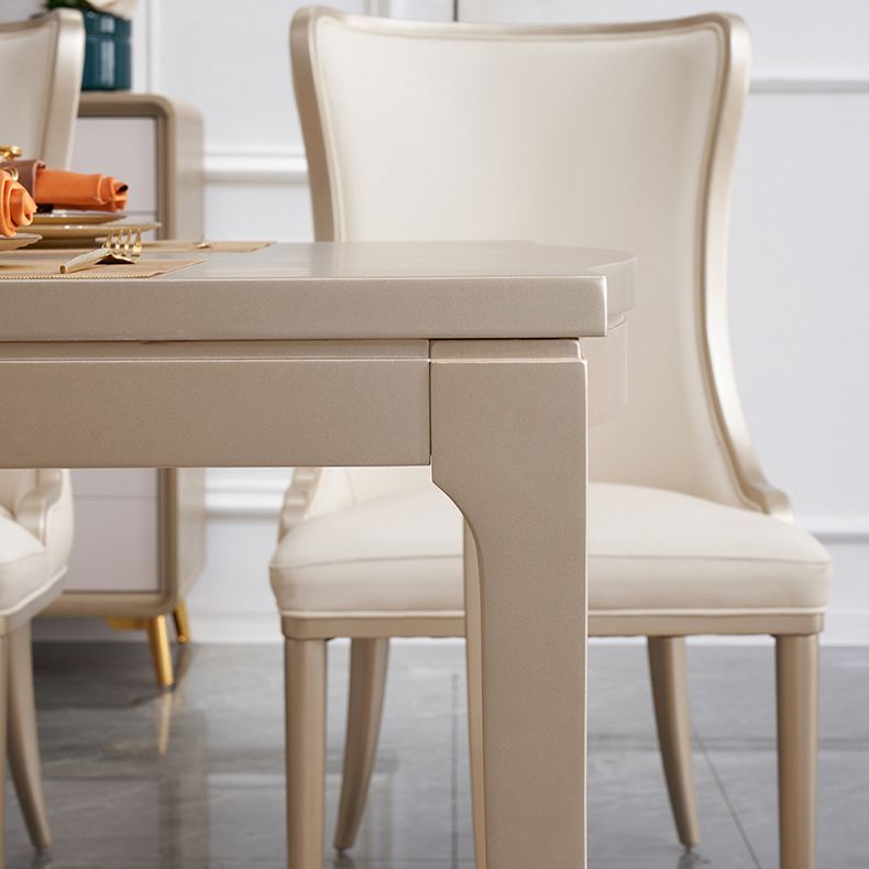 Nordic 1/2/7 Pieces Furniture Rectangle Stone Dining Table Set in White