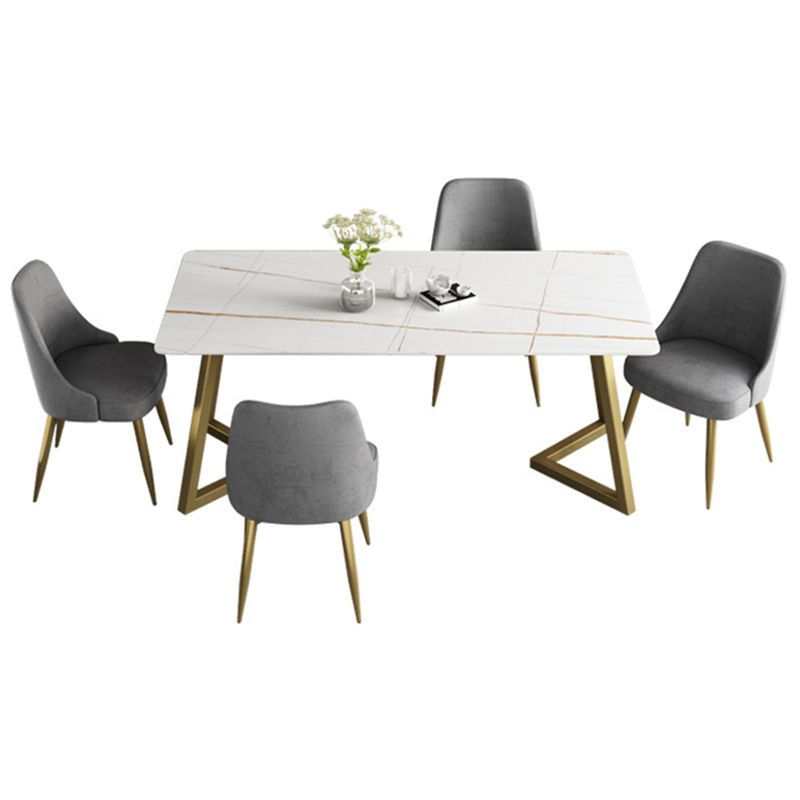 Simplicity Dining Table Rectangular Sintered Stone Table with Metallic Base Clearhalo ' dining_table' 'Dining Tables & Seating' 'Dining Tables' 'furn' 'furn_dining_table' 'Furniture' 'furniture_dining_table' 'Kitchen & Dining Furniture' 'kitchen&dining_furn' 'kitchen' 'kitchen_dining_table' 1200x1200_08f75abe-e390-4536-8352-1fe76ecd0318