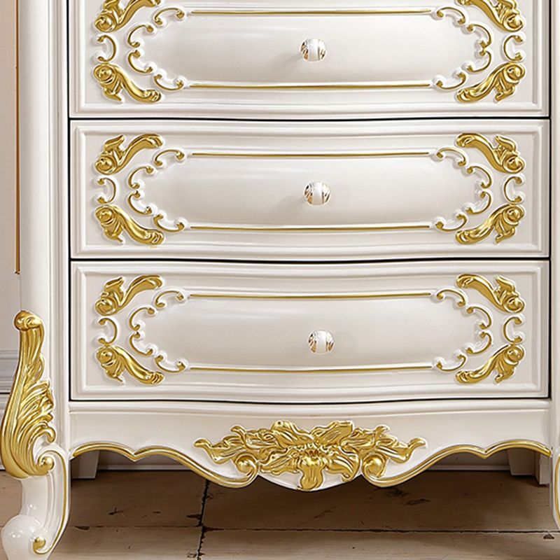 Glam Vertical Lingerie Chest Rubber Wood Storage Dresser for Home