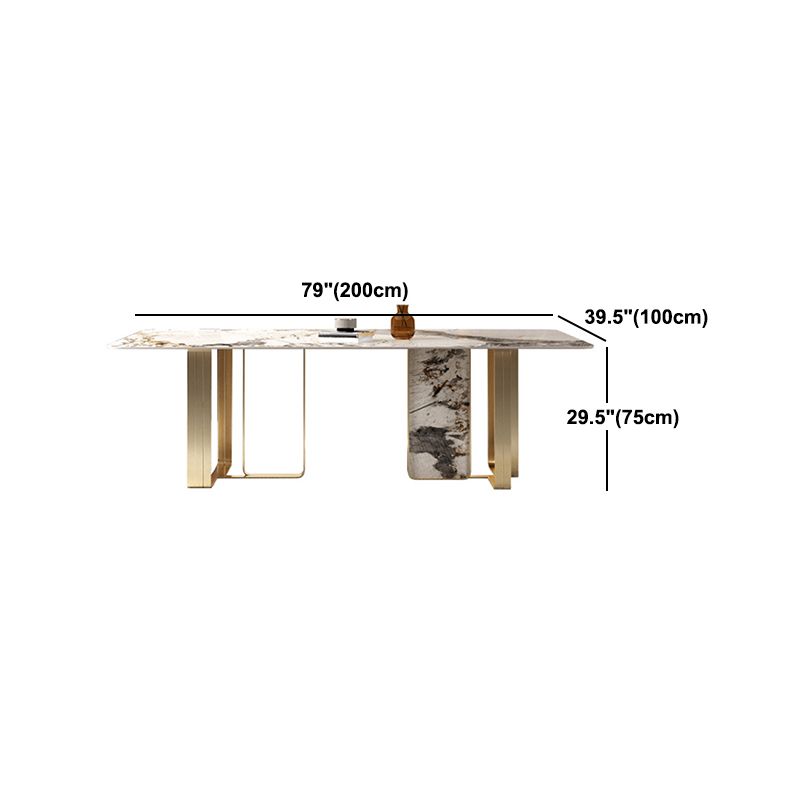 Luxury Sintered Stone Top Dining Set Rectangle 1/3/4/5/6 Pieces Dining Room Table Set Clearhalo 'Dining Room Sets' 'Dining Tables & Seating' 'dining_room_set' 'furn' 'furn_dining_room_set' 'Furniture' 'Kitchen & Dining Furniture' 1200x1200_08f995d9-d5ff-4804-8cc0-ea454c26f3a1