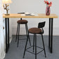 Industrieller Thekentisch mit Massivholzplatte und Metallsockel