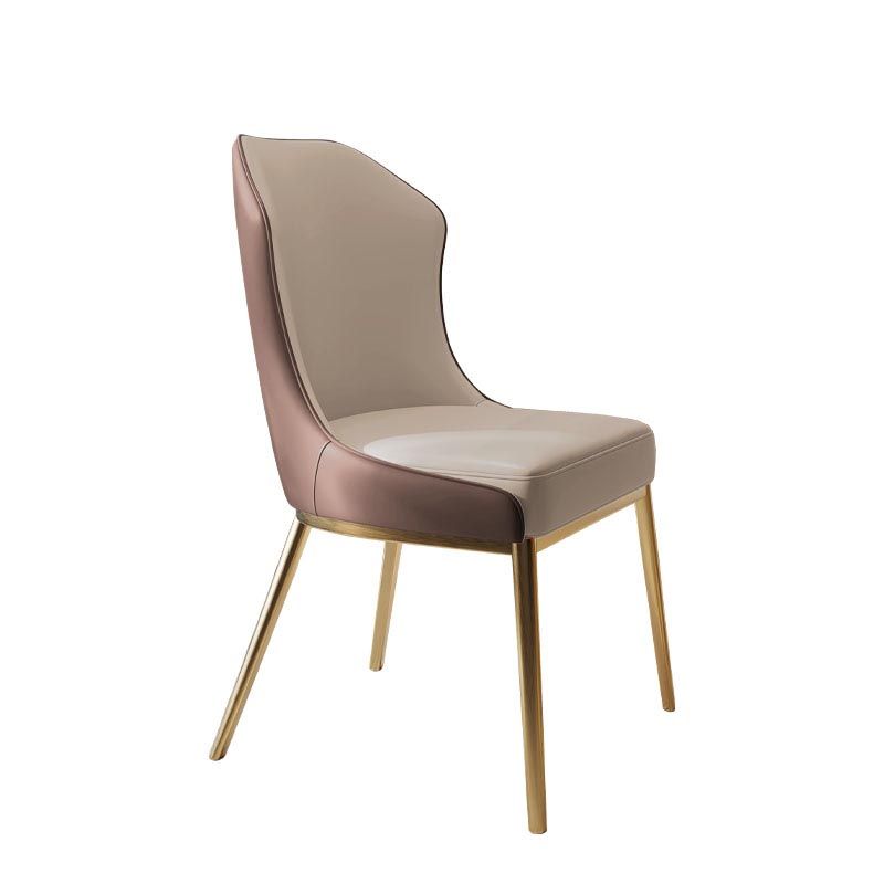 Nordic Glam Style Chair Dining Armless Chairs with Metal Legs for Kitchen Clearhalo 'Dining Chairs' 'Dining Tables & Seating' 'dining_chair' 'furn' 'furn_dining_chair' 'Furniture' 'Kitchen & Dining Furniture' 1200x1200_08fae4fd-fb25-4f54-a6e2-013947ce6c8f