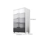 Contemporary Plastic Storage Cabinet for Bedroom Grey Cabinet with Drawers