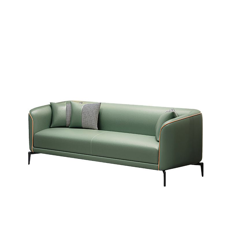 Canapé de coussin simple bras en pente moderne 25,2 "H canapé en cuir avec oreillers