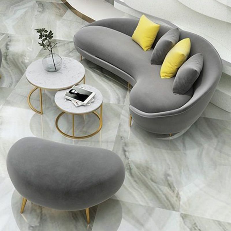 Schuine arm gebogen bank, wollen eigentijdse 38.19 "w sofa voor appartement