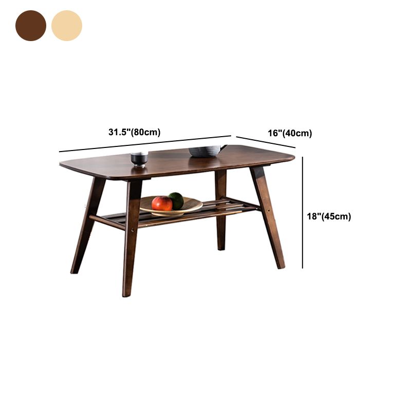 Scandinavian Rectangle Wood Coffee Table 4 Legs Cocktail Table with Shelf Clearhalo 'Coffee & Accent Tables' 'Coffee Tables' 'coffee_tables' 'furn' 'furn_coffee_tables' 'Furniture' 'Living Room Furniture' 1200x1200_08ff164b-2695-4590-87ba-e8accc87c9a5
