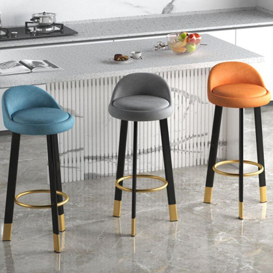 Metal Modern Kitchen Dining Room Armless Stool Low Back Bar Stool Clearhalo 'Bar Furniture' 'Bar Stools' 'bar_stools' 'furn' 'furn_bar_stools' 'Furniture' 'furniture_bar_stools' 'Kitchen & Dining Furniture' 1200x1200_090074ba-ec3c-4493-8eac-fa7af72ada0c