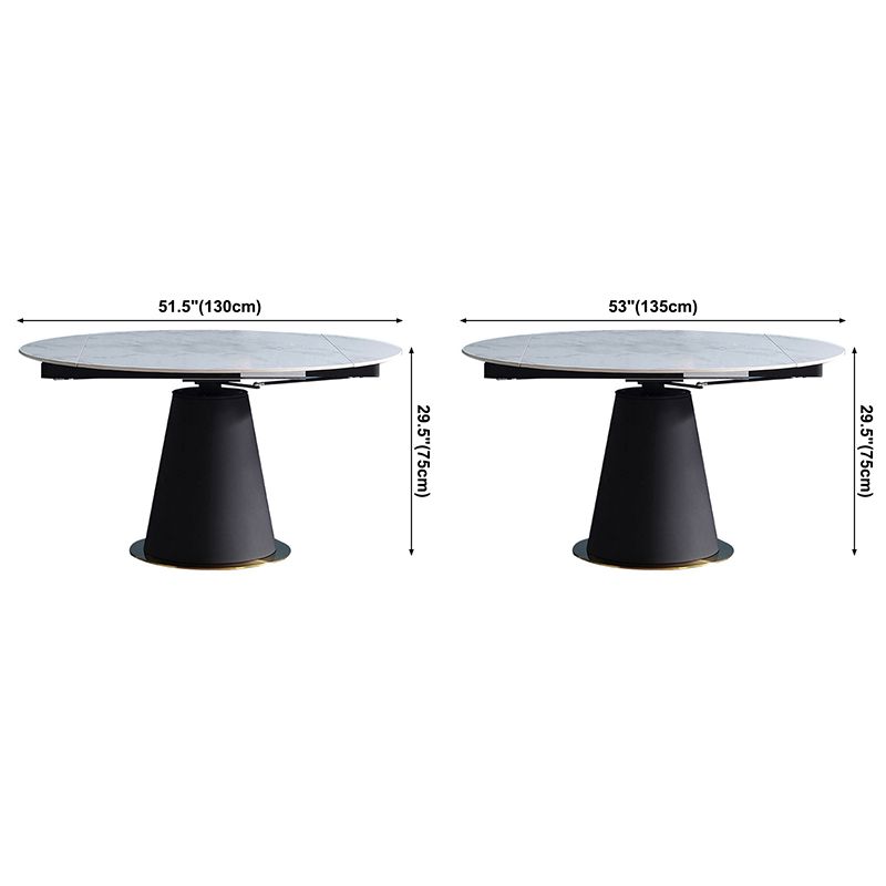 Modern Style Sintered Stone Dining Table White Round Table with Pedestal Clearhalo ' dining_table' 'Dining Tables & Seating' 'Dining Tables' 'Furniture' 'furniture_dining_table' 'Kitchen & Dining Furniture' 'kitchen&dining_furn' 'kitchen' 'kitchen_dining_table' 1200x1200_0902a215-e9d2-4d14-bf7b-729a978d8ad8