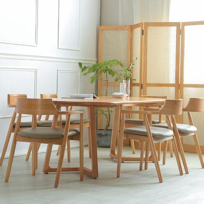 Tavolo da pranzo in stile contemporaneo tavolo da dinette ovale in legno solido per cucina