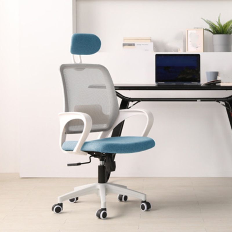 Silla de computadora moderna silla de reposapié fija silla de escritorio de nylon con ruedas