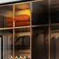Modern Style Glass Wardrobe Bedroom Wardrobe Closet with Hinged Door