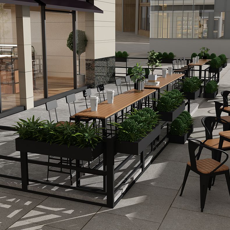 Modern Style Brown Bar Table Pine Wood and Iron Outdoor Bar Table Clearhalo 'Bar Furniture' 'Bar Tables' 'bar_tables' 'furn' 'furn_bar_tables' 'Furniture' 'furniture_bar_tables' 'Kitchen & Dining Furniture' 'kitchen&dining_furn' 'kitchen' 1200x1200_0904cde1-e1b4-412d-8e1b-dbb09005e15e