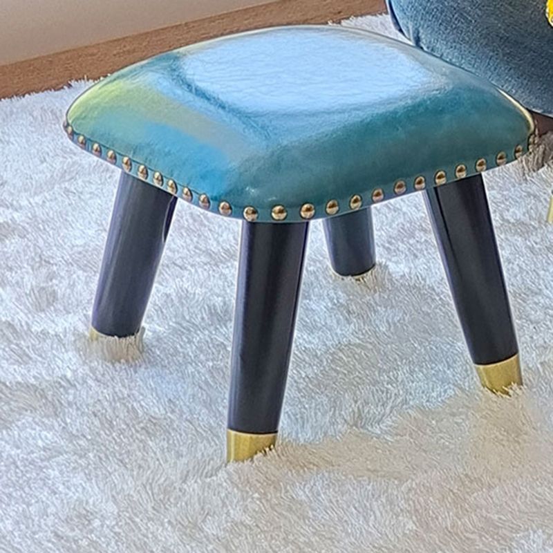 Potte-pied glamour Ottoman en cuir authentique rembourré garniture carrée ottoman