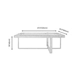 Glass Coffee Table Modern Simple Cross Legs Rectangle Cocktail Table