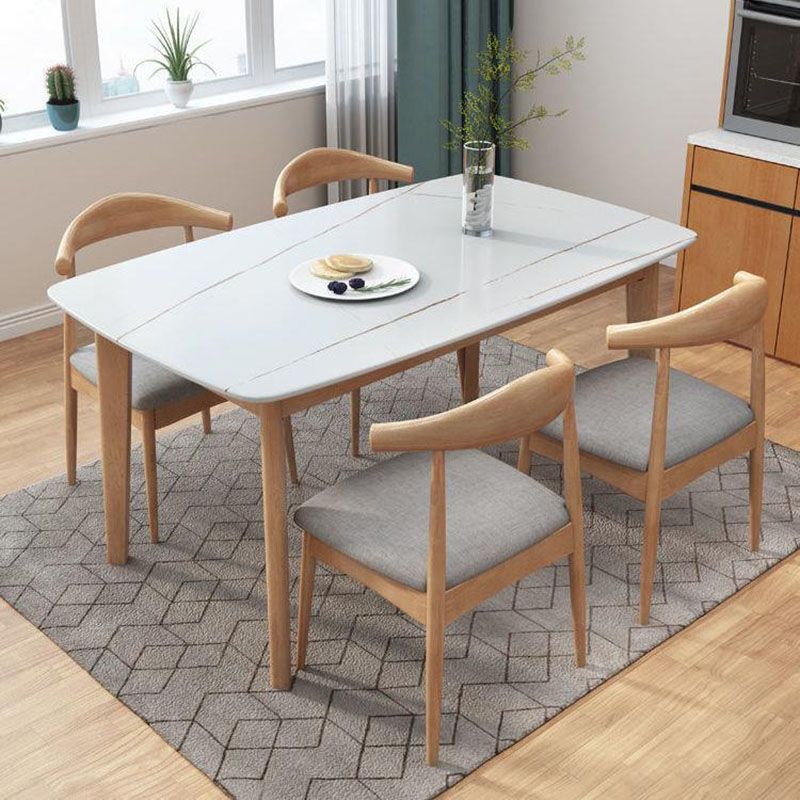 Table à manger moderne du milieu du siècle du milieu du siècle avec 4 pattes en bois sans chaise