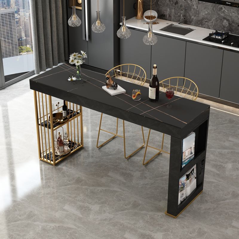 Indoor Modern Counter Height Set Stone Top Storage 1/2/3 Pieces Pub Dining Set Clearhalo 'Bar Furniture' 'furn' 'furn_home_bar_bar_sets' 'Furniture' 'Home Bars & Bar Sets' 'home_bar_bar_sets' 'Kitchen & Dining Furniture' 1200x1200_090672d4-fadf-4c97-9e9d-710da4e3fa5b