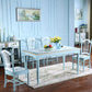 Rectangle 4 Legs Retro Modern Dining Table Two-Color Fixed Table of Solid Wood Clearhalo ' dining_table' 'Dining Tables & Seating' 'Dining Tables' 'furn' 'furn_dining_table' 'Furniture' 'furniture_dining_table' 'Kitchen & Dining Furniture' 'kitchen&dining_furn' 'kitchen' 'kitchen_dining_table' 1200x1200_09081780-9099-4745-832e-2d678eeedf21