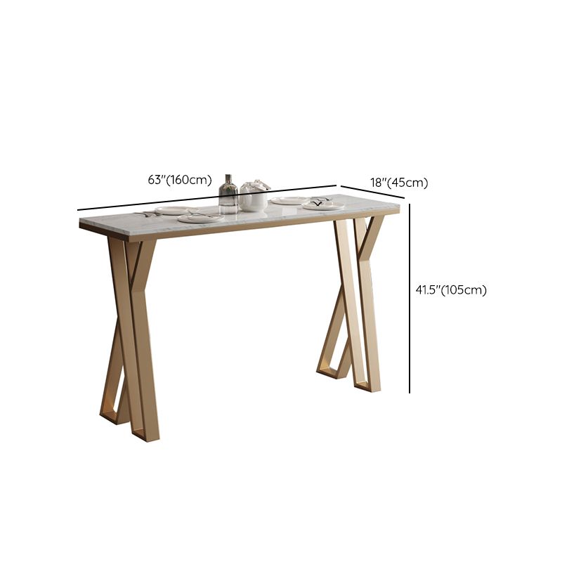 Juego de mesa de bar rectangular moderno, juego de mesa de bar de granito blanco de 1/3/5 piezas