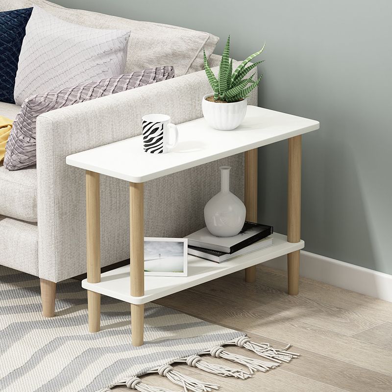 Modern Wood Side Table 20.86" Tall 4 Legs End Table with Shelf Clearhalo 'Coffee & Accent Tables' 'End & Side Tables' 'end_side_tables' 'furn' 'furn_end_side_tables' 'Furniture' 'Living Room Furniture' 1200x1200_0908c0e1-69f6-4b98-96fb-6a3cbd5f79d4