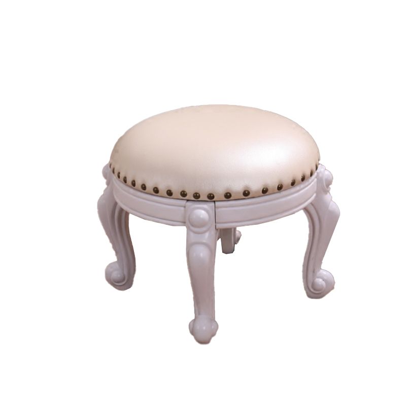 Mid-Century Modern Ottoman Genuine Leather Upholstered Nailhead Trim Round Ottoman Clearhalo 'furn' 'furn_ottomans_poufs' 'Furniture' 'Living Room Furniture' 'Ottomans & Poufs' 'ottomans_poufs' 1200x1200_0908fddc-f747-477e-9f1d-c02b9f0ea44a