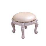 Mid-Century Modern Ottoman Genuine Leather Upholstered Nailhead Trim Round Ottoman Clearhalo 'furn' 'furn_ottomans_poufs' 'Furniture' 'Living Room Furniture' 'Ottomans & Poufs' 'ottomans_poufs' 1200x1200_0908fddc-f747-477e-9f1d-c02b9f0ea44a