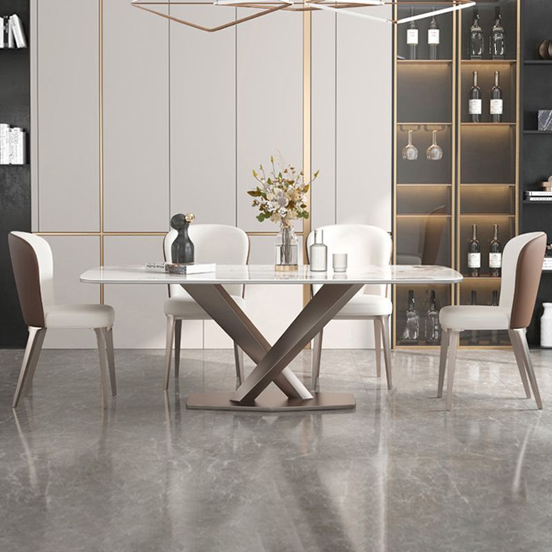 Designer Style 1/4/5/7 Pieces Rectangle Dining Set Sintered Stone Dining Room Table Set Clearhalo 'Dining Room Sets' 'Dining Tables & Seating' 'dining_room_set' 'furn' 'furn_dining_room_set' 'Furniture' 'Kitchen & Dining Furniture' 1200x1200_090a72e5-d908-45e6-868e-08c599ceb24a