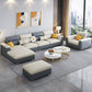 Glam 3/4 Seater Faux Leather Pillow Top Arm Sofa for Living Room