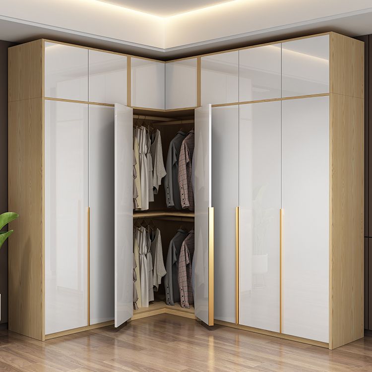 Contemporary Style Wardrobe Armoire Wood Armoire with Garment Rod for Bedroom