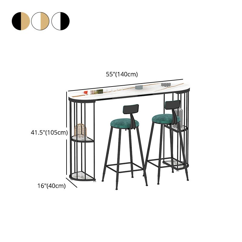 Light Luxury Oval Bar Table Stone Top Metal Pedestal Pub Table for Dining Room Clearhalo 'Bar Furniture' 'Bar Tables' 'bar_tables' 'Furniture' 'furniture_bar_tables' 'Kitchen & Dining Furniture' 1200x1200_090d3969-a6e5-43bd-a6d4-d12b82b7660e